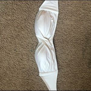 strapless white swim top